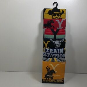 Yellowstone Mens Dress Crew Socks Size 8-12 6 Pack NEW